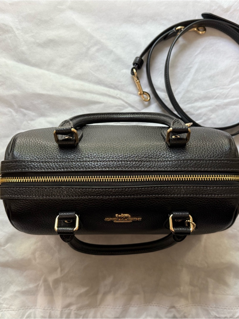 Coach Black Pebbled Leather Medium Rowan - Picture 2 of 9